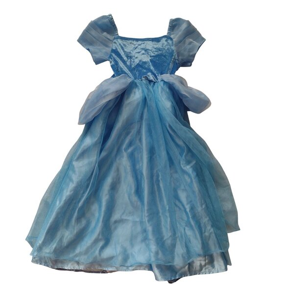 Girls Cinderella Costume 7-8 Years Light Blue Princess Dress w Poofy Skirt - Picture 9 of 10